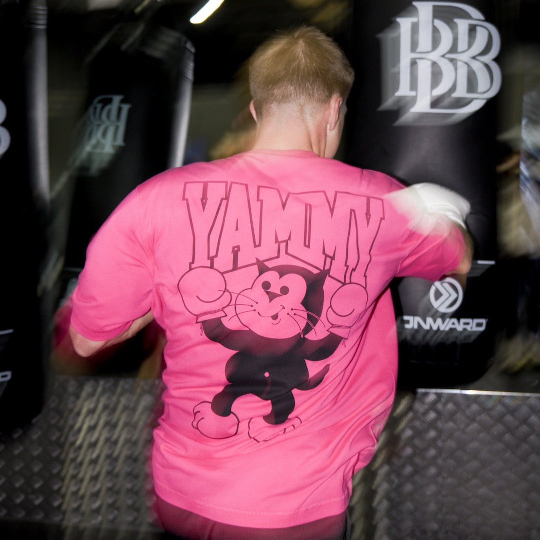 YAMMY Boxing Yam Cat Champ Tee Pink