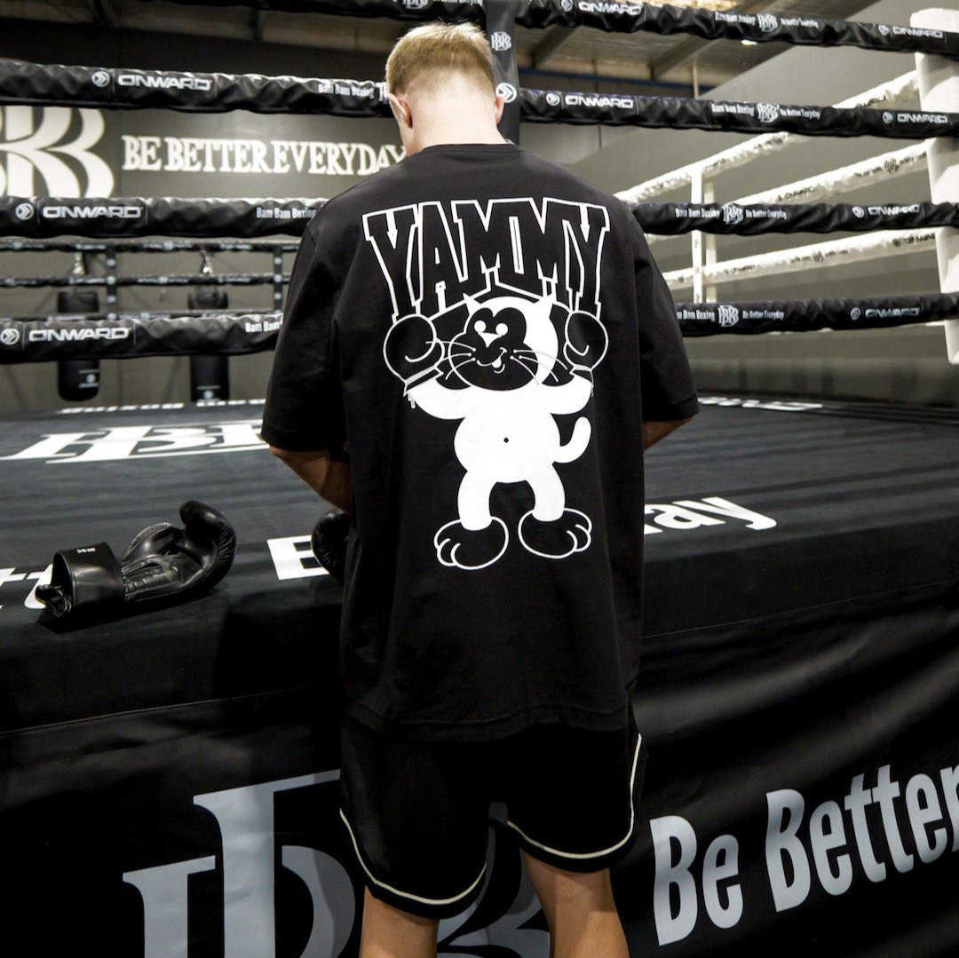 YAMMY Boxing Yam Cat Champ Tee Black