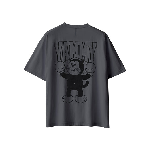YAMMY Boxing Yam Cat Champ Tee Charcoal
