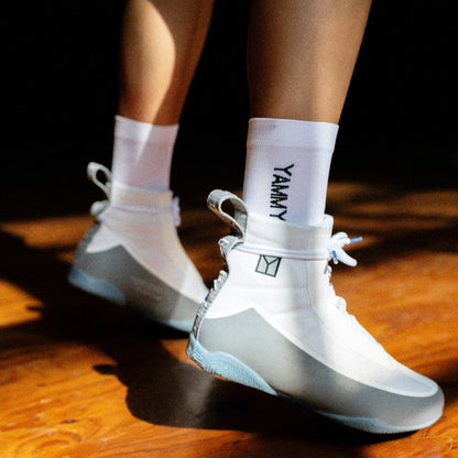 YAMMY Boxing Flux Mid White/Warm Grey Boxing Boots