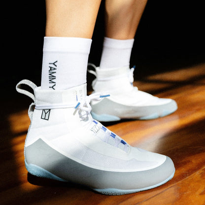 YAMMY Boxing Flux Mid White/Warm Grey Boxing Boots